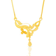 Gleaming Blossom Gold Short Necklace