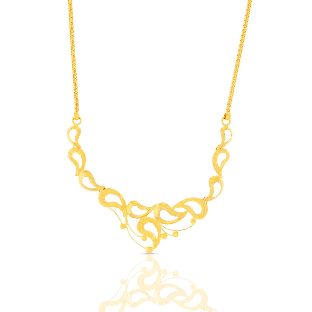 Paisley Charm Gold Short Necklace