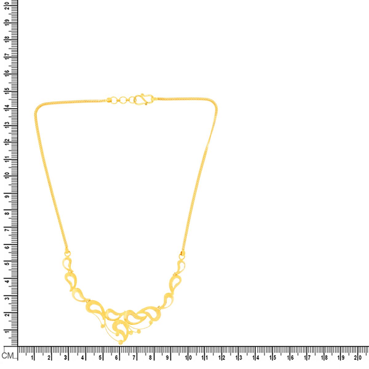 Paisley Charm Gold Short Necklace