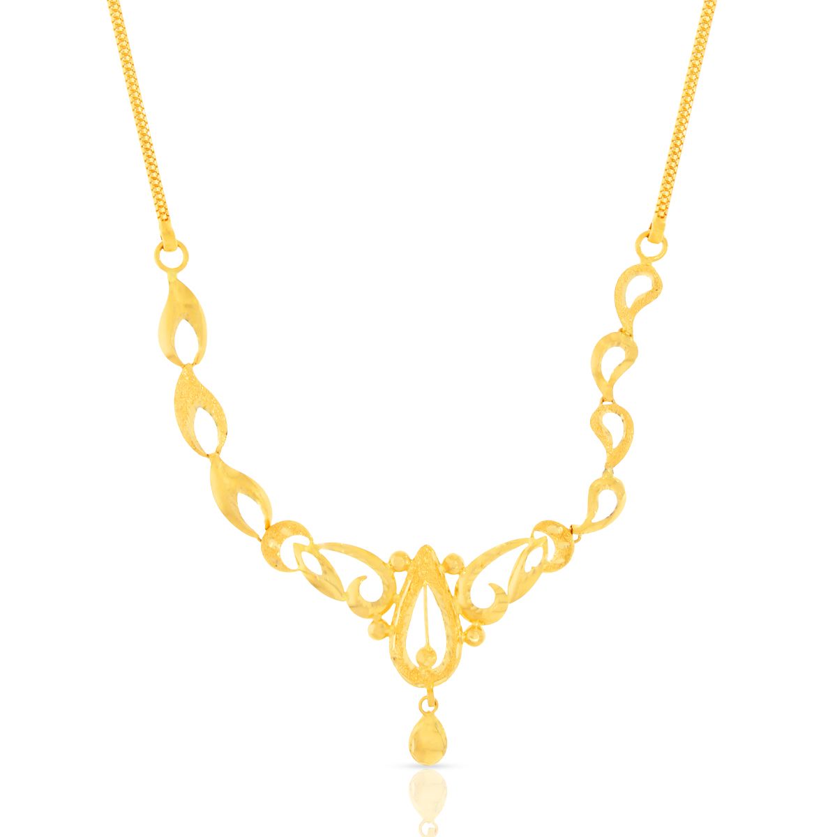 Golden Paisley Charm Short Necklace