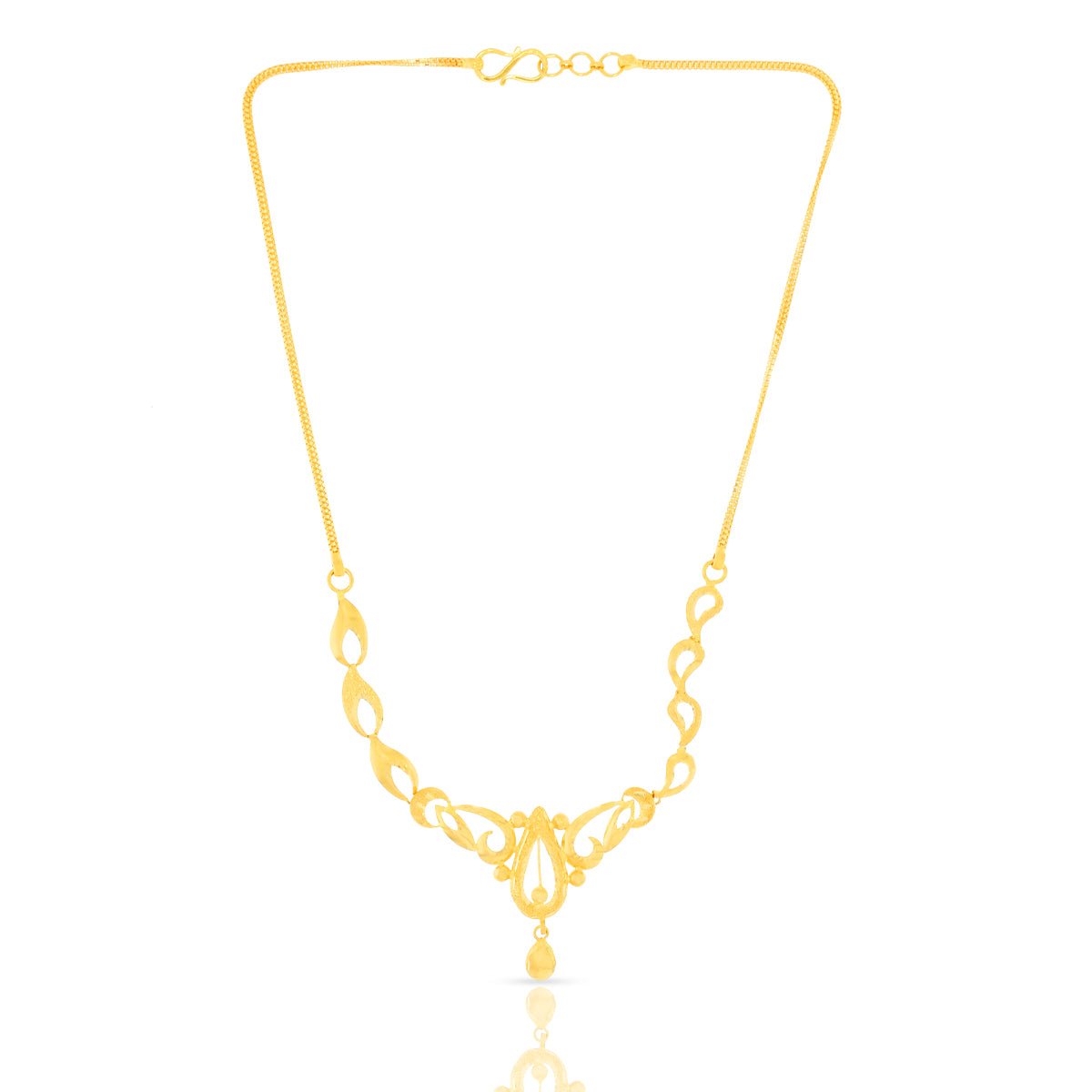 Golden Paisley Charm Short Necklace