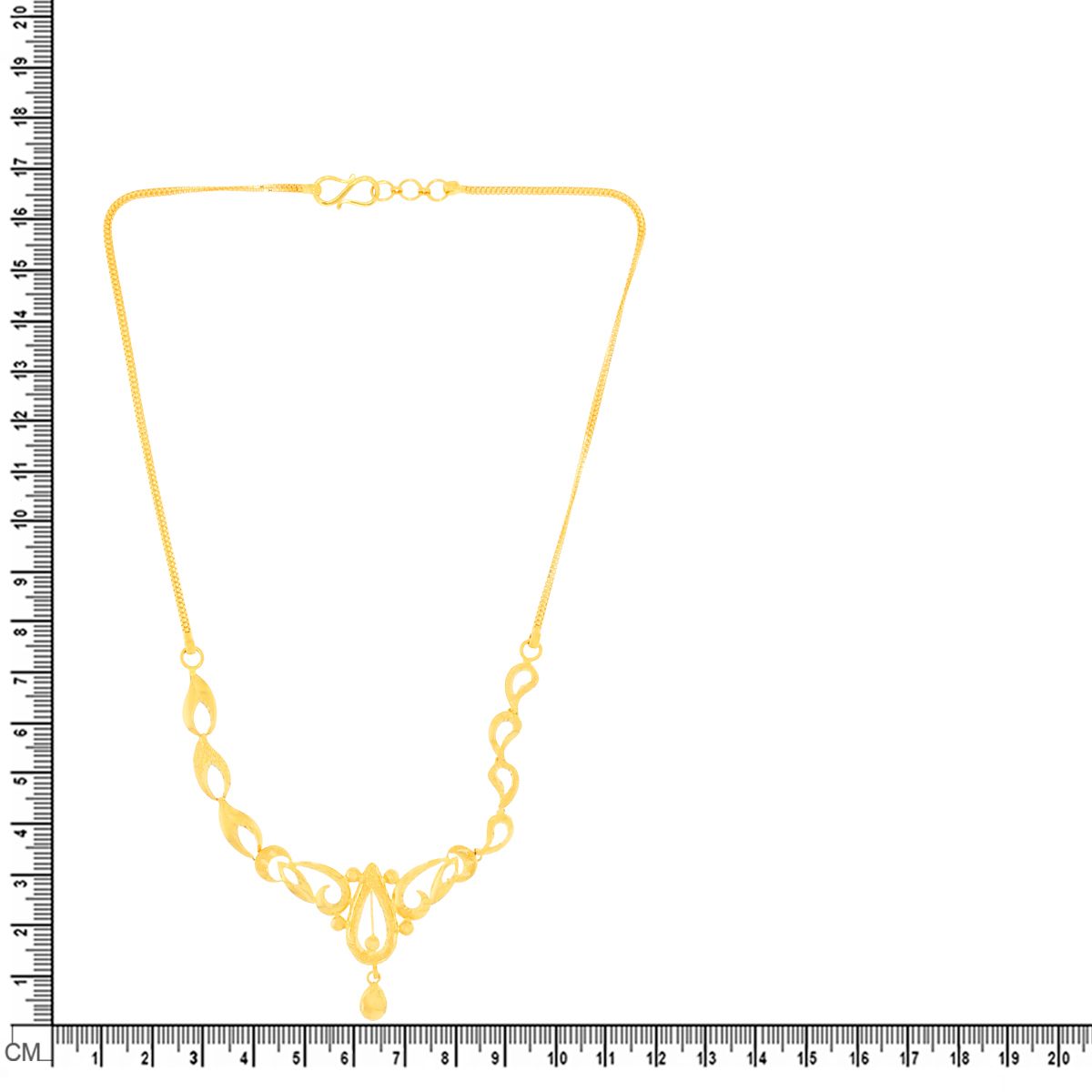 Golden Paisley Charm Short Necklace