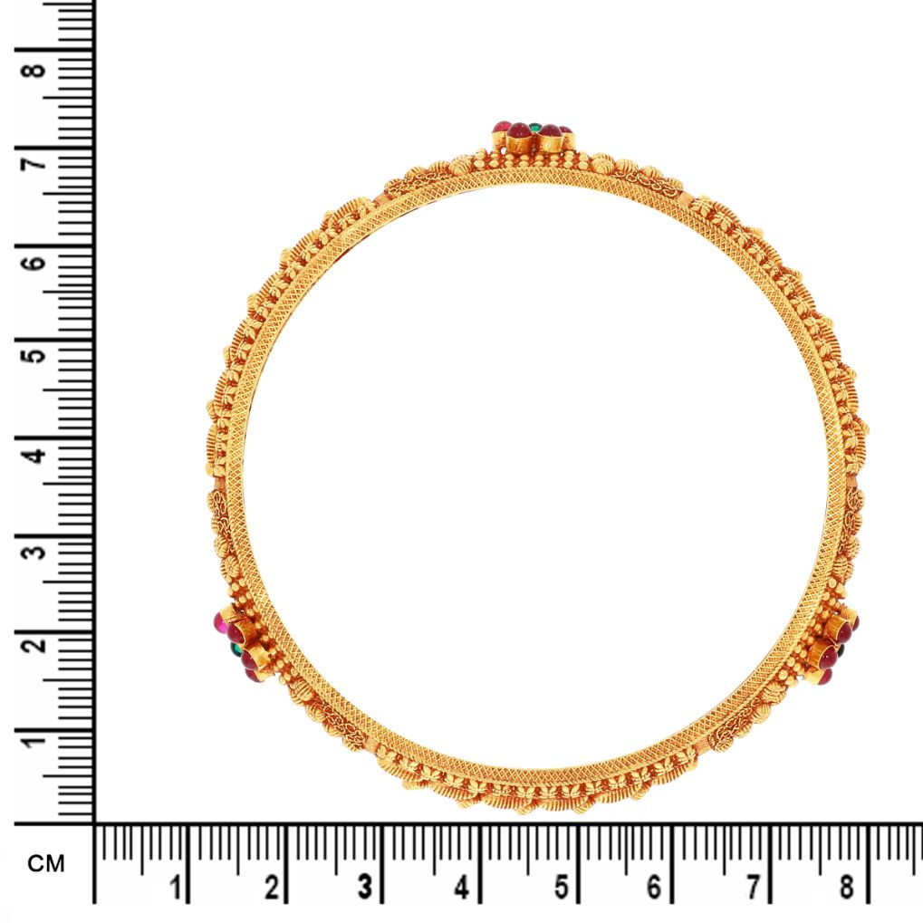 Vintage Floral Grace Gold Bangle