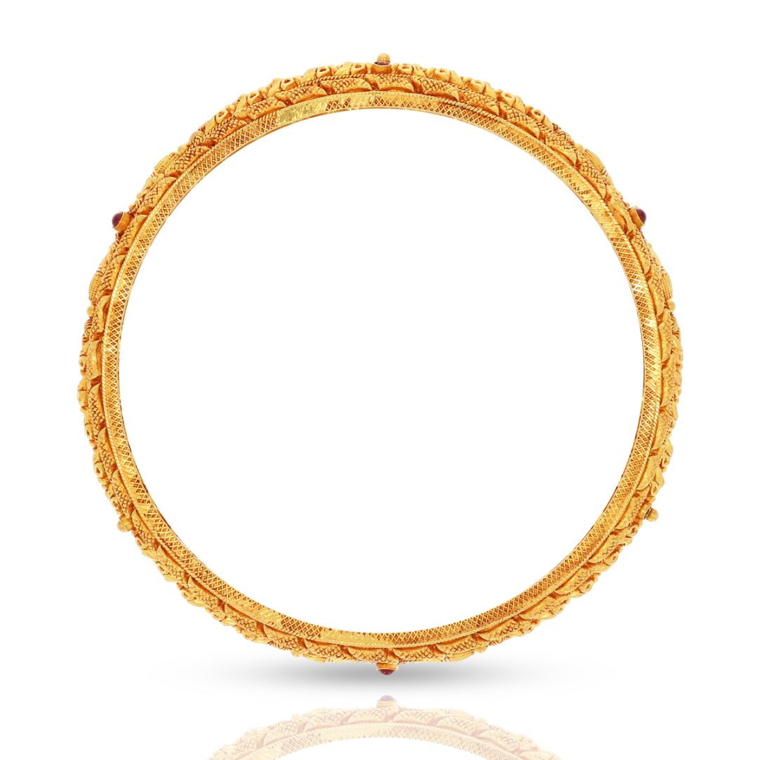 Vibrant Vintage Crafting Gold Bangle