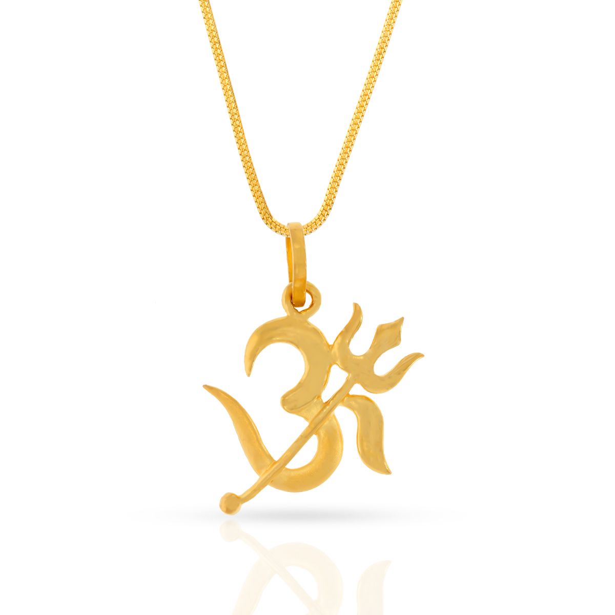 Majestic Aura Om Trishul 22K Gold Pendant