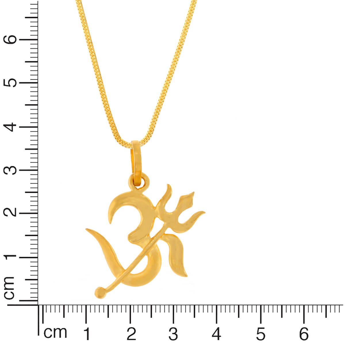 Majestic Aura Om Trishul 22K Gold Pendant