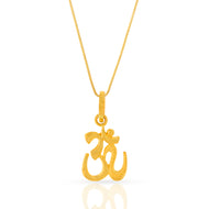 22K Modern Polished OM Gold Pendant