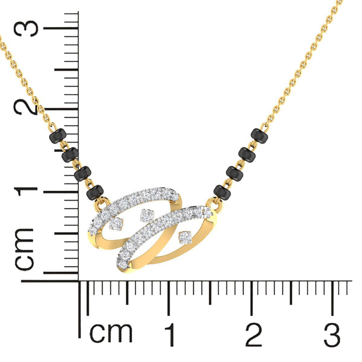 Mesmerizing Swirl Diamond Short Mangalsutra 18K