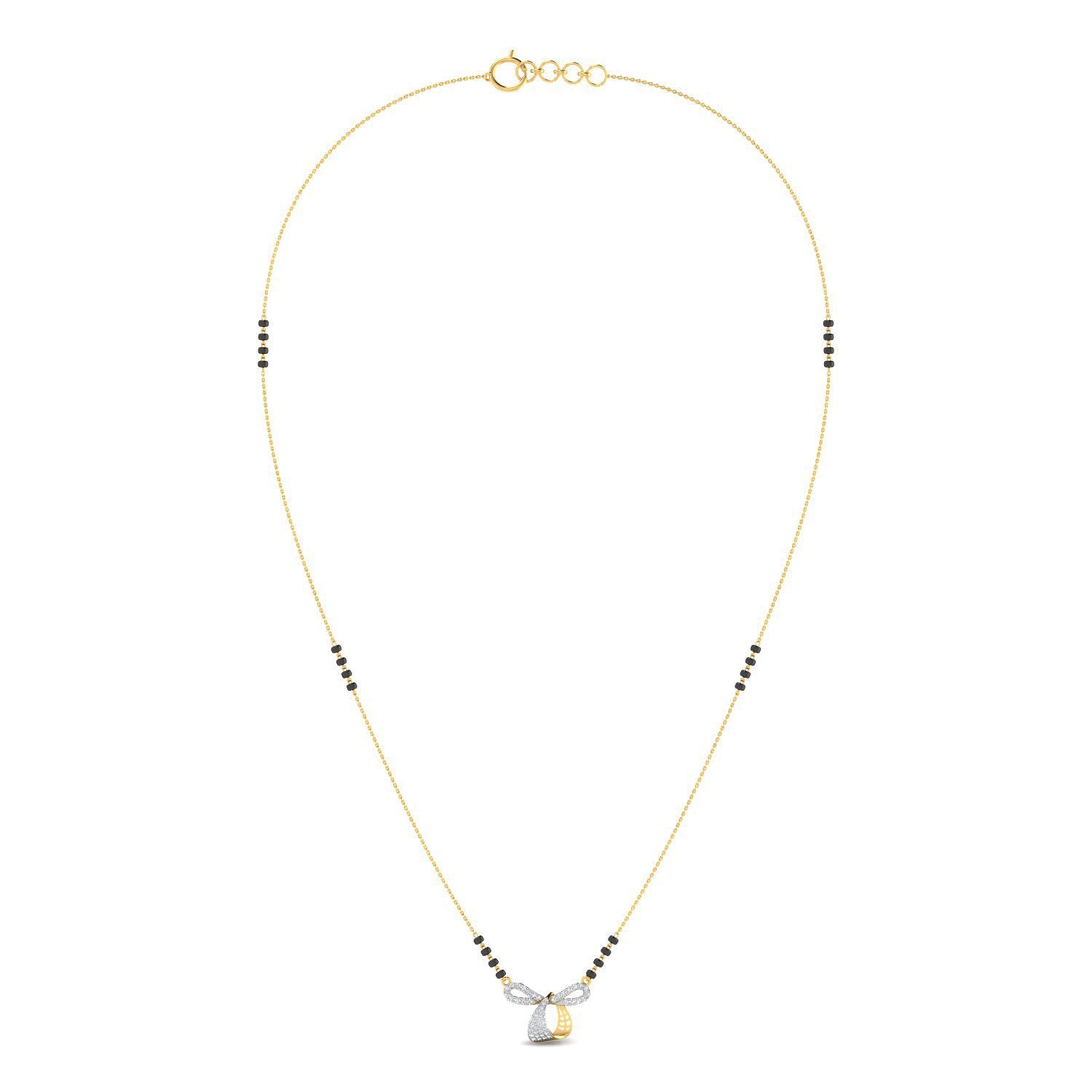 Mesmerizing Swirl 18K Diamond Short Mangalsutra