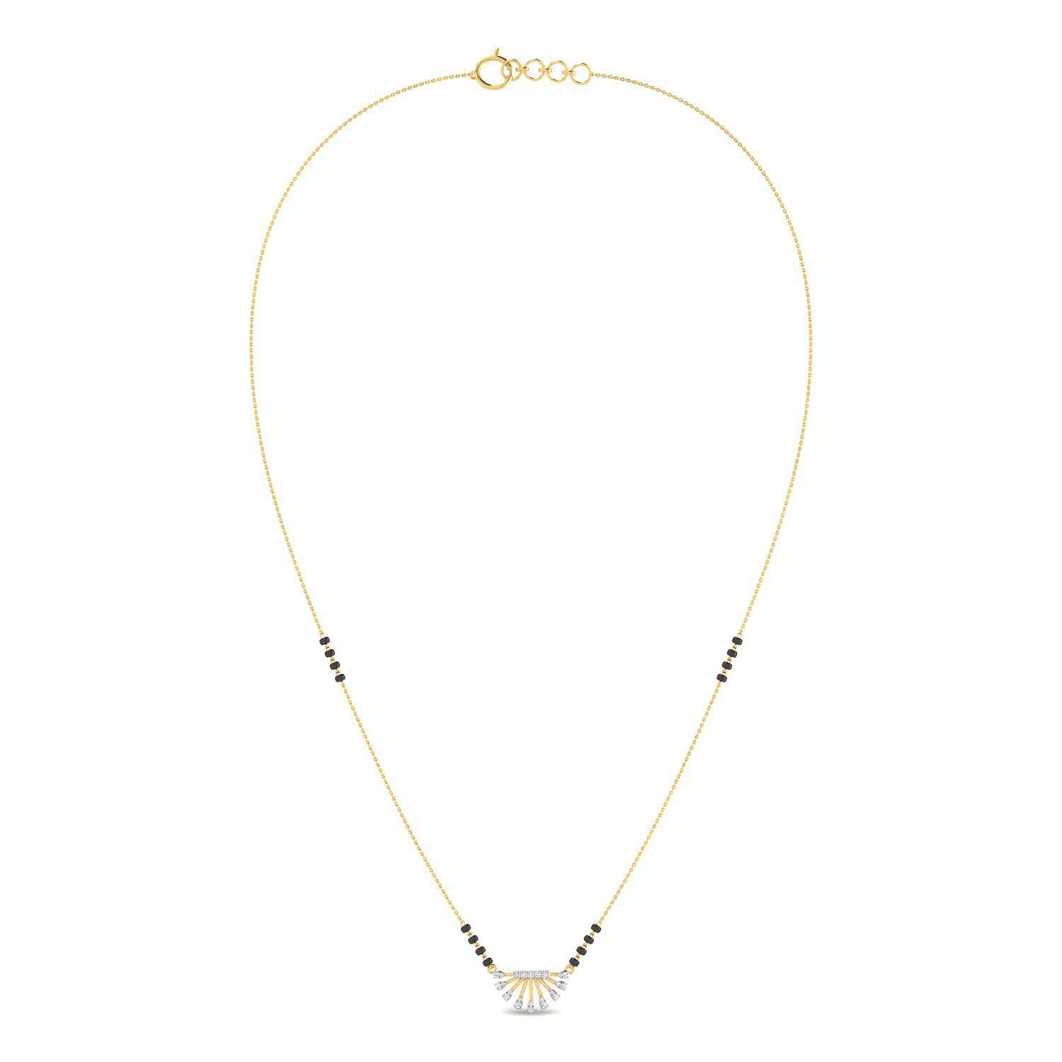 Mesmerizing Shine Diamond Short Mangalsutra 18K