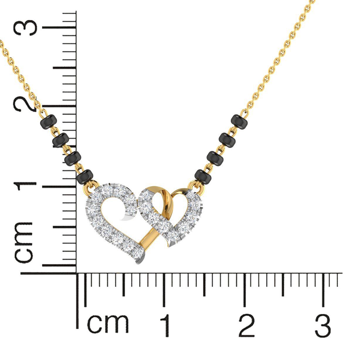 Dazzling Hearts Diamond Short Mangalsutra 18K