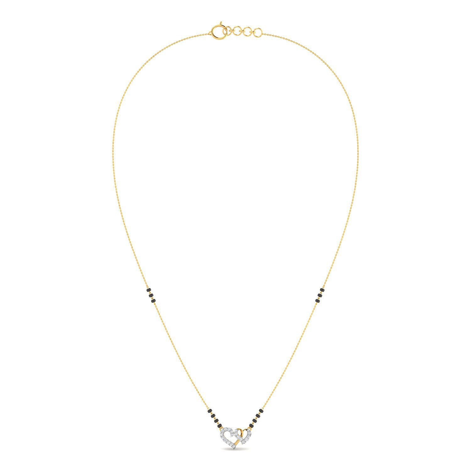 Dazzling Hearts Diamond Short Mangalsutra 18K