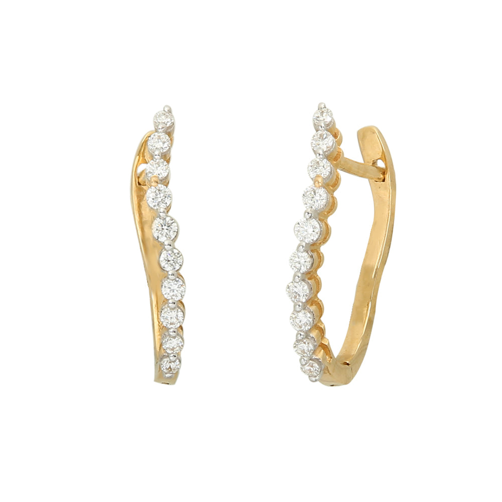 Sleek 18K Diamond Hoops for Trendy Look