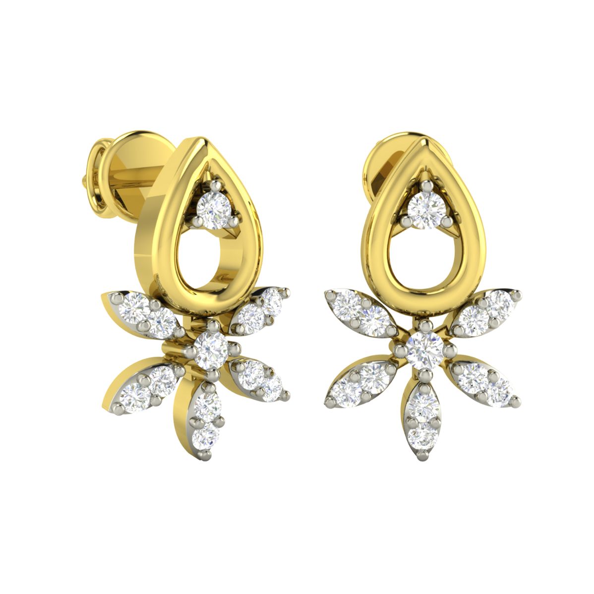 Charming Dainty Diamond Starfish Studs in 18K Gold