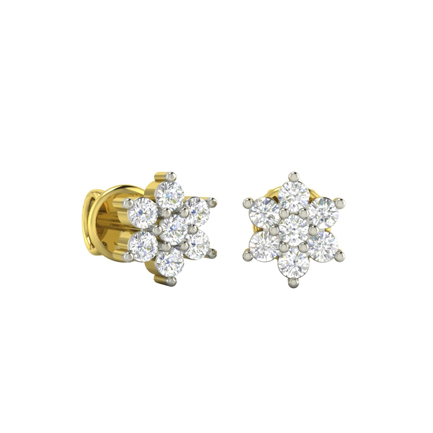 18K Starry Minimalism Gold Studs