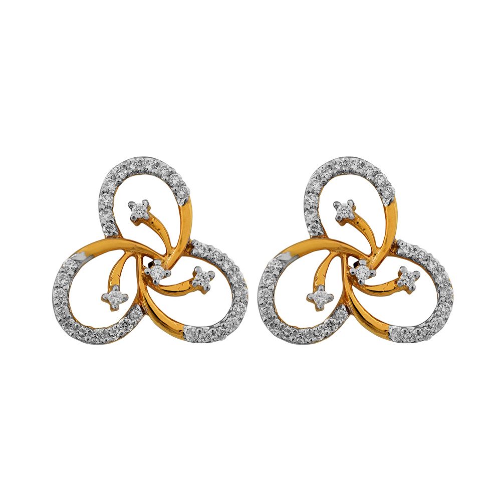 Exquisite 18K Gold Clover Stud Earrings