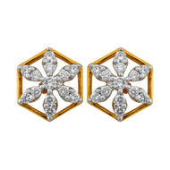 Elegant 18K Diamond Floral Studs for Dazzling Style