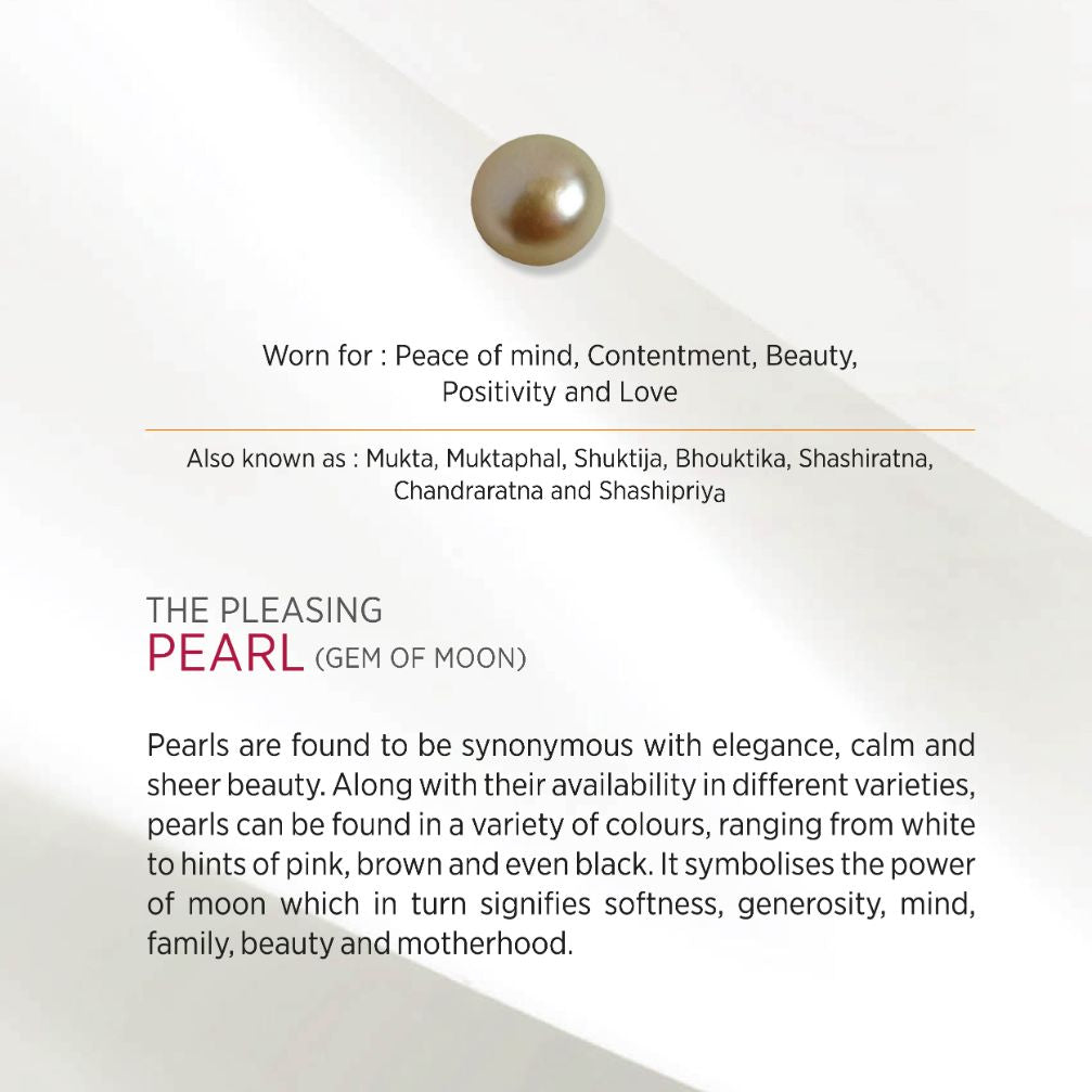 WHP Jewellers 7.72 Carat Natural Pearl Moti Stone with Lab Certified for Astrological Purpose