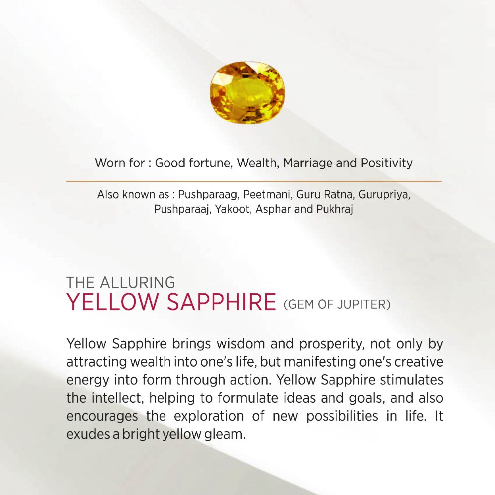 WHP Jewellers 5.76 Carat Yellow Sapphire Pukhraj Stone with Lab Certified for Astrological Purpose