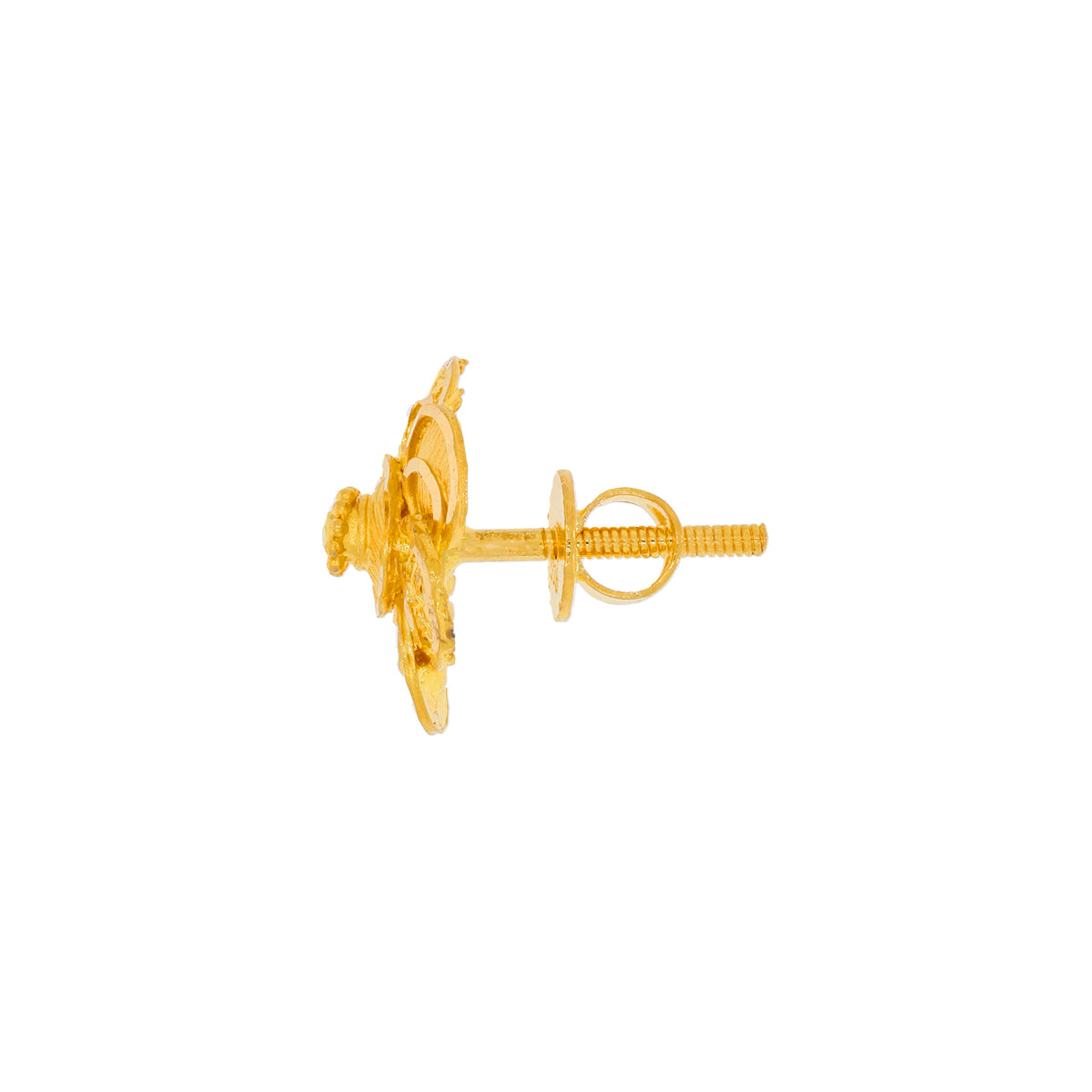 22K Elegant Blossom Motif Stud Earrings in Gold