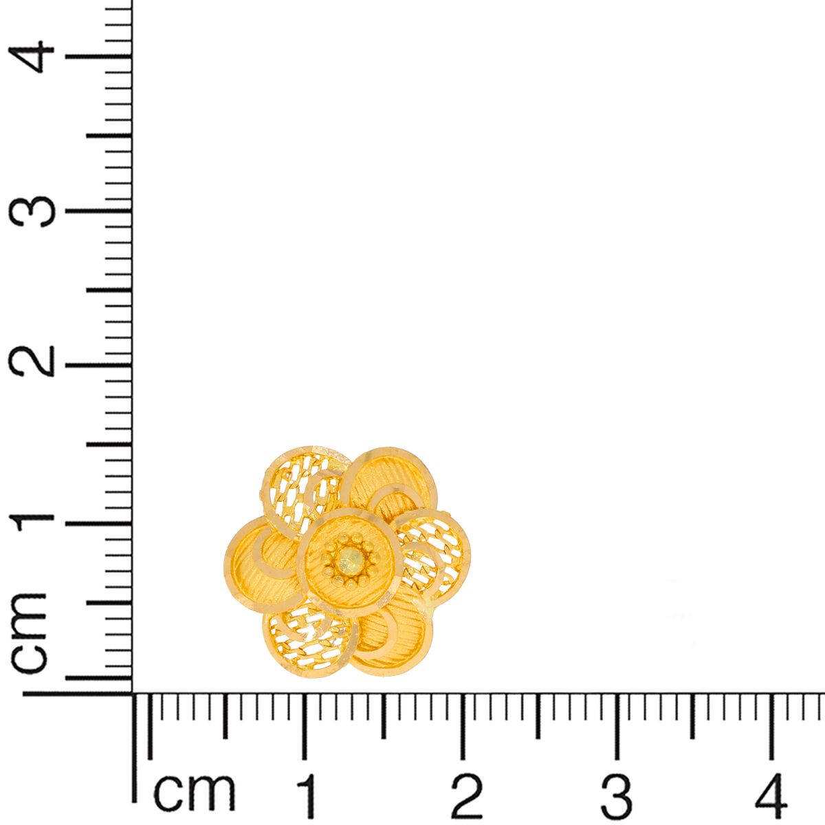 22K Elegant Blossom Motif Stud Earrings in Gold