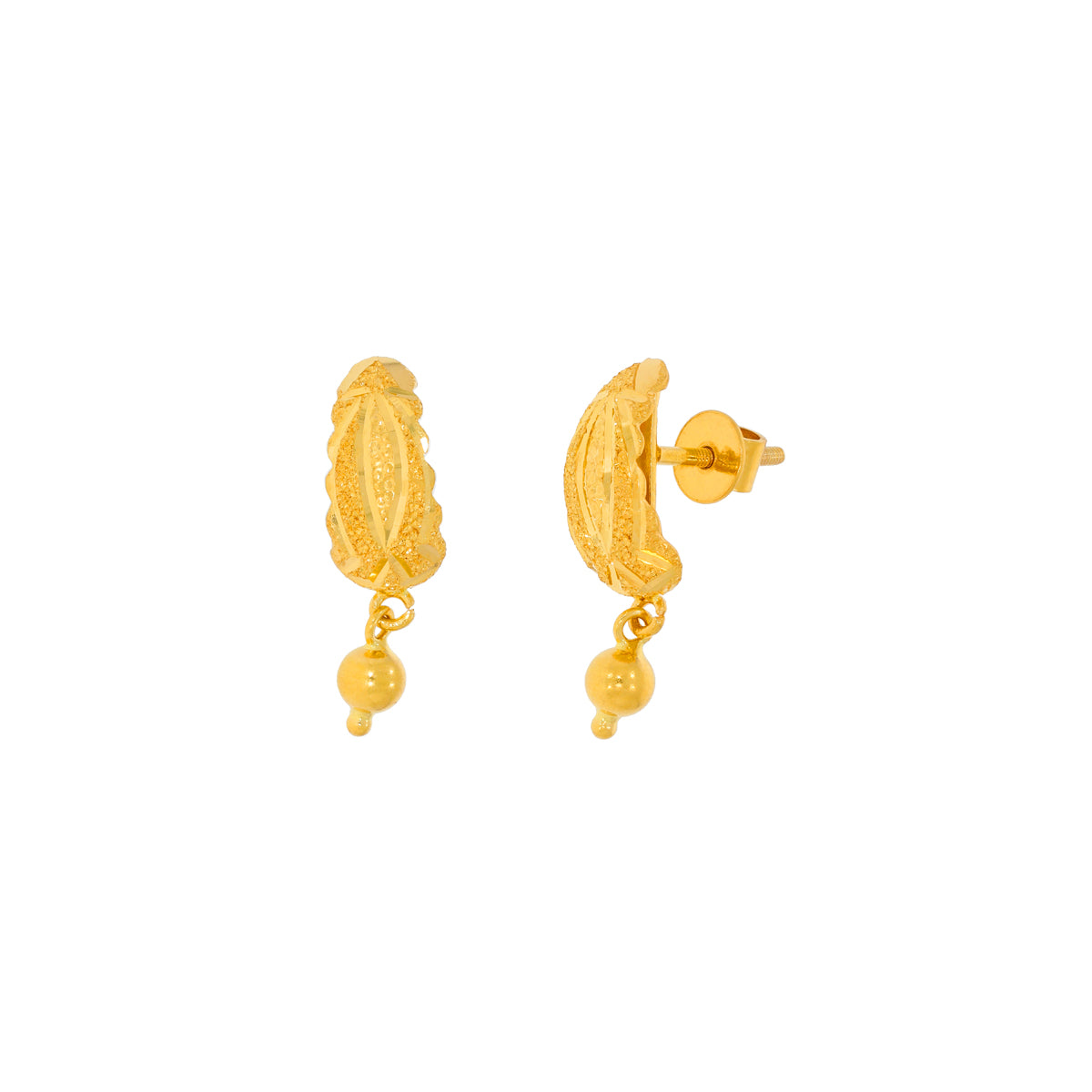 22K Slender Modern Gold Studs