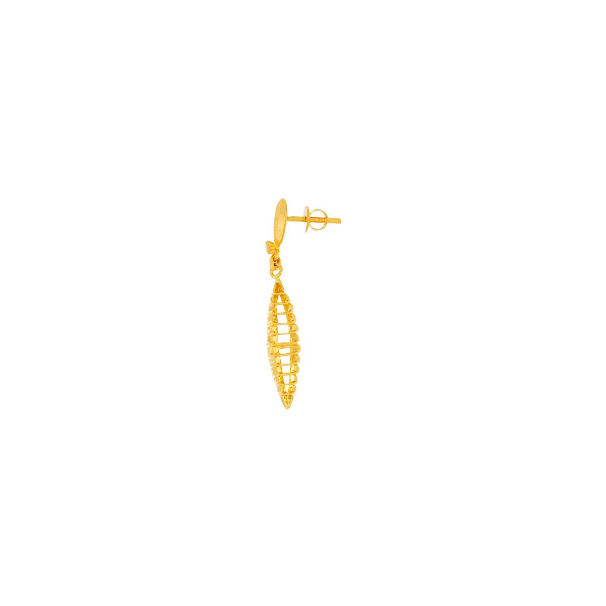 Sleek Sophisticated Gold Danglers 22K