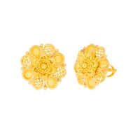 Exclusive 22K Gold Floral Stud Earrings