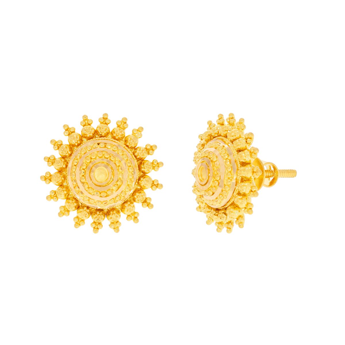 Warm Delightful 22K Gold Stud Earrings