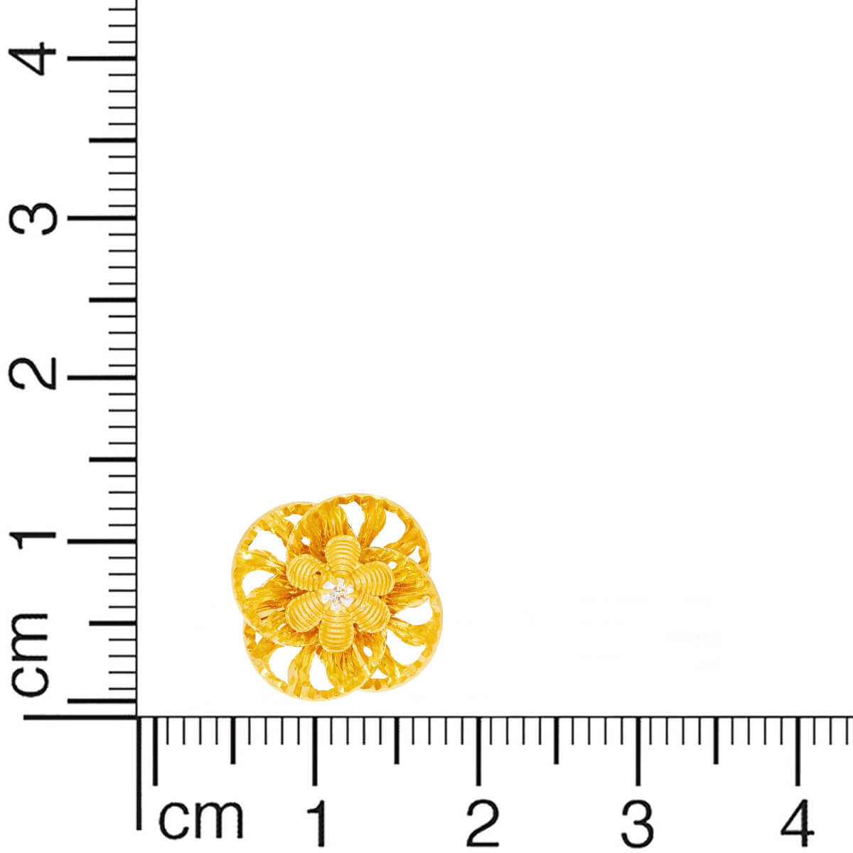 Delightful Floral Gold Stud Earrings in 22K