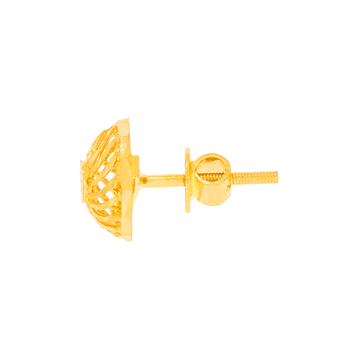 Elegant Spiral Gold Stud Earrings in 22K