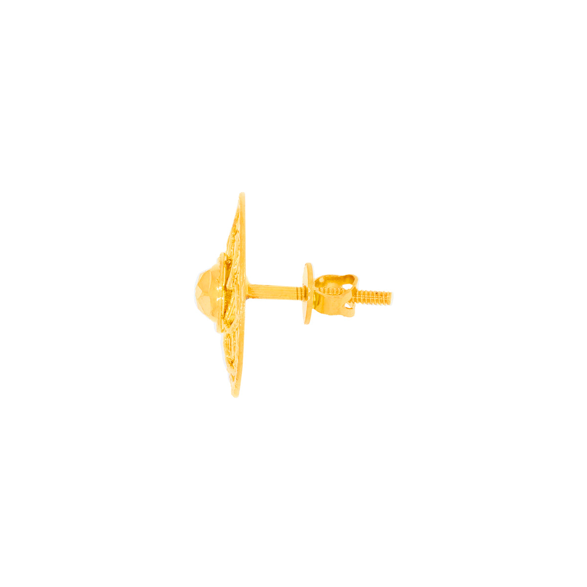 22K Gold Petal Design Studs for Graceful Look