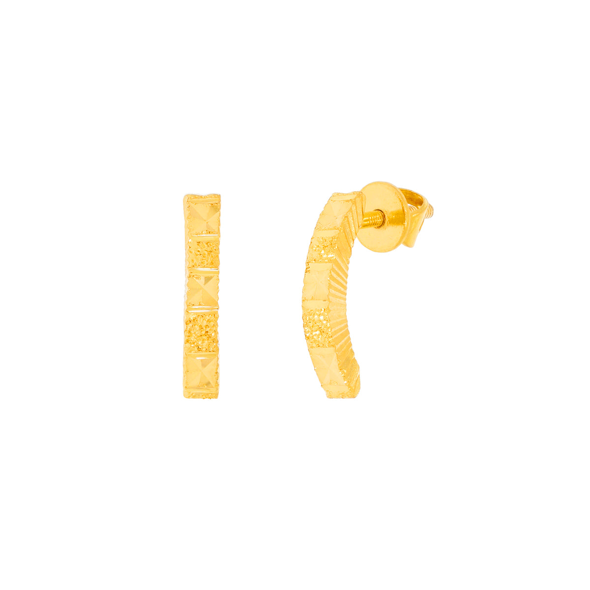 Contemporary Minimalism Gold Studs 22K