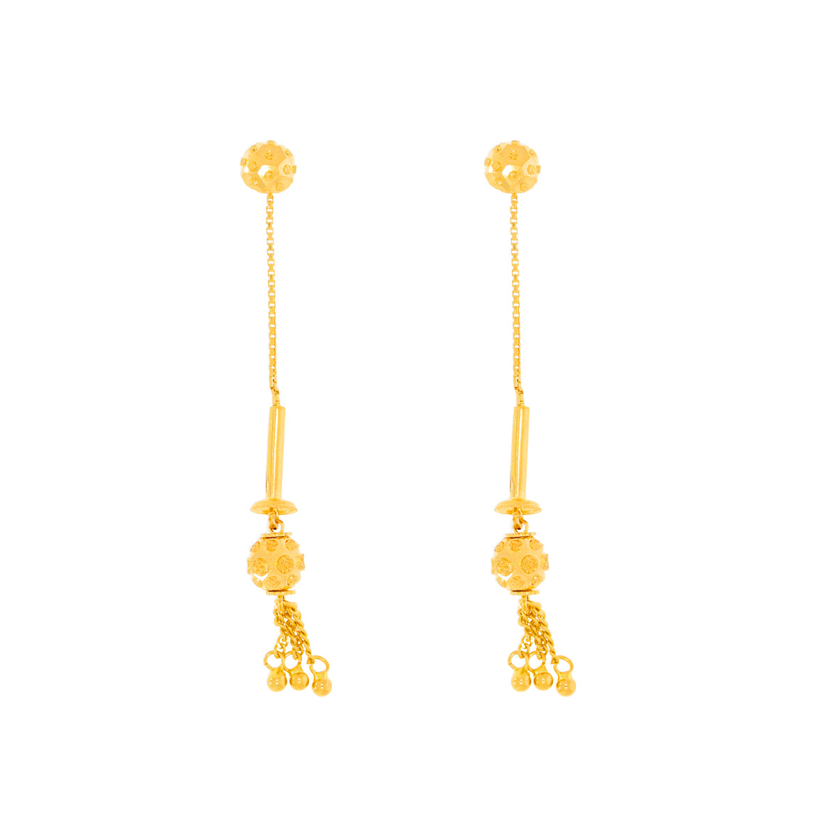 Sleek and Simple 22K Gold Dangler Earrings