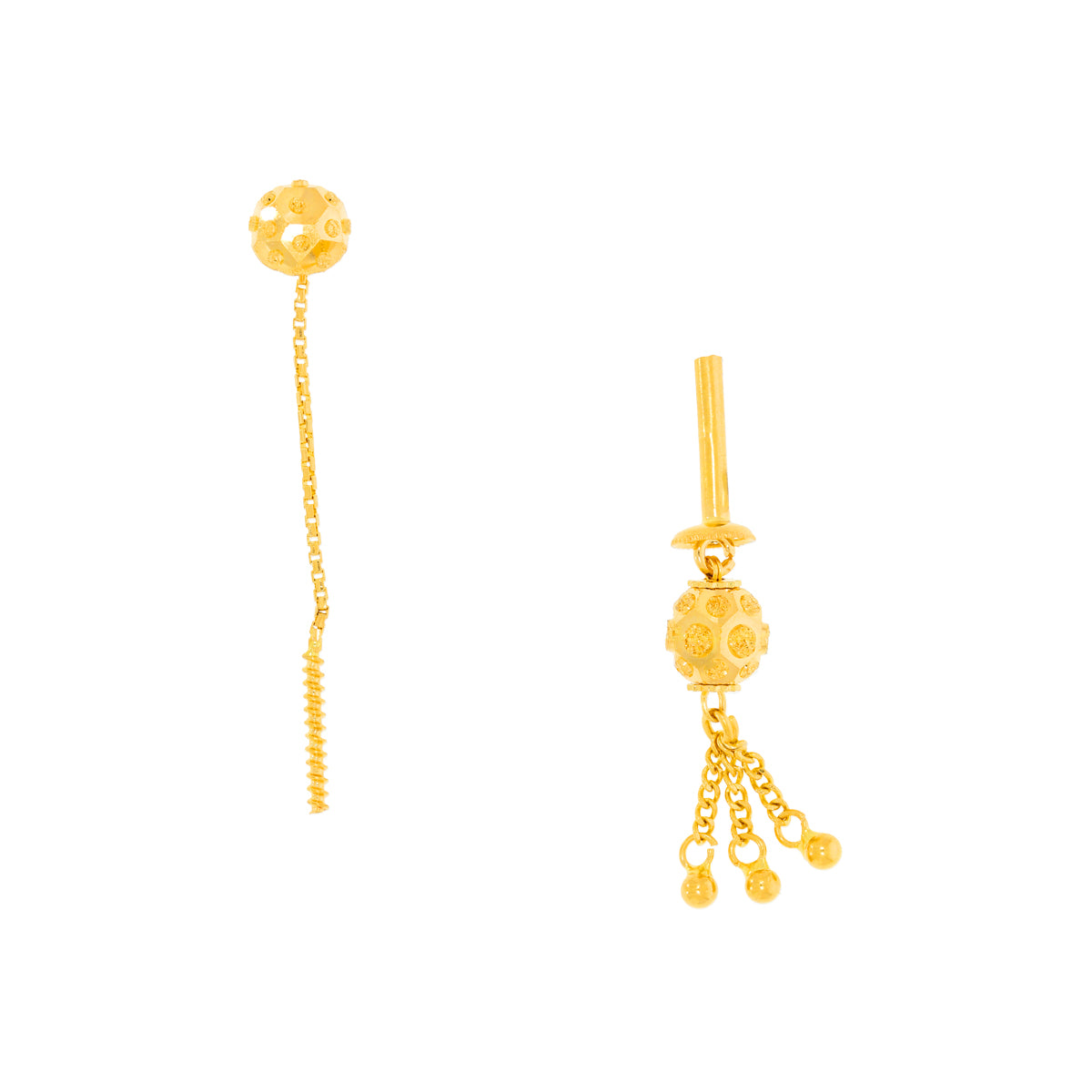 Sleek and Simple 22K Gold Dangler Earrings