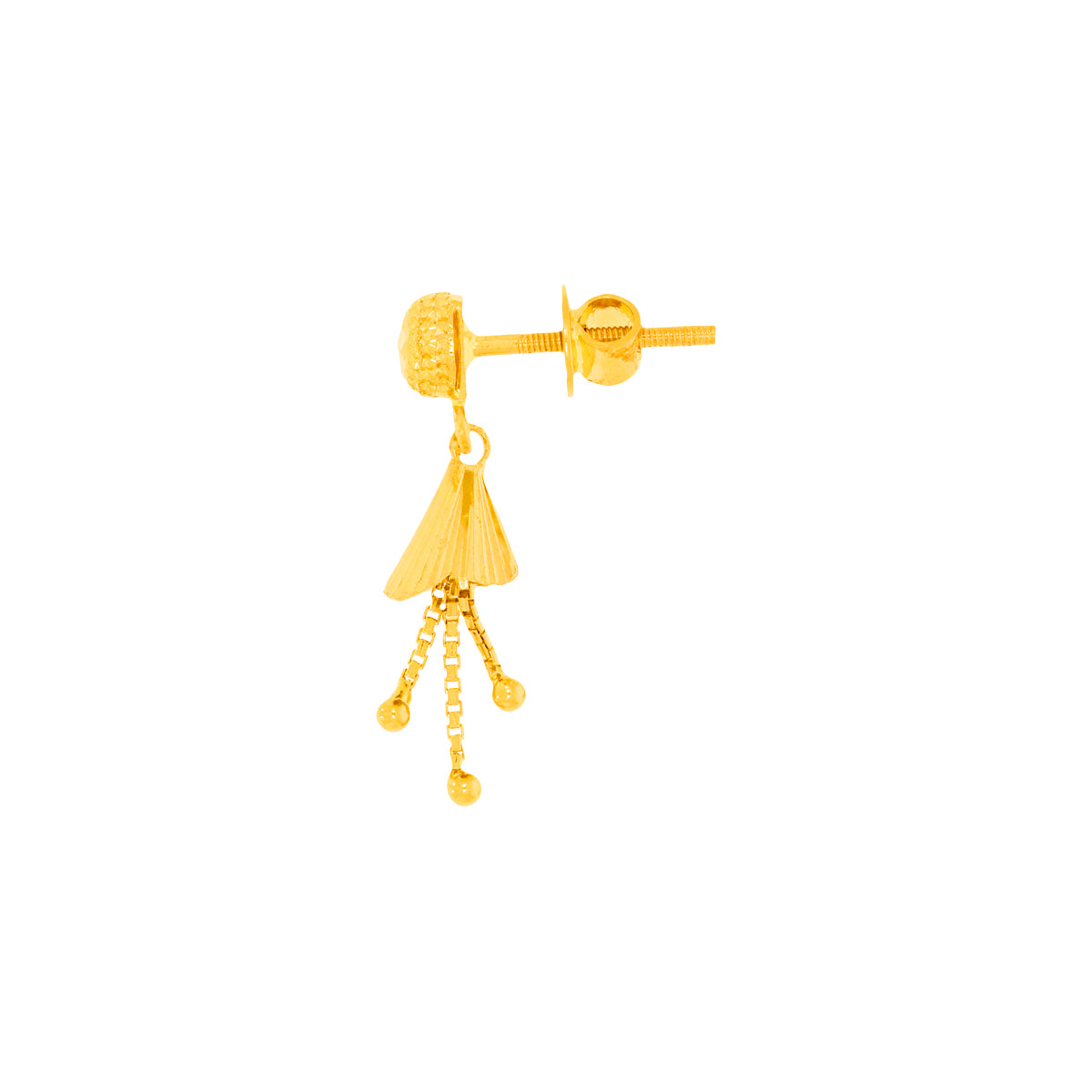 22K Elegant Conical Danglers for a Modern Look
