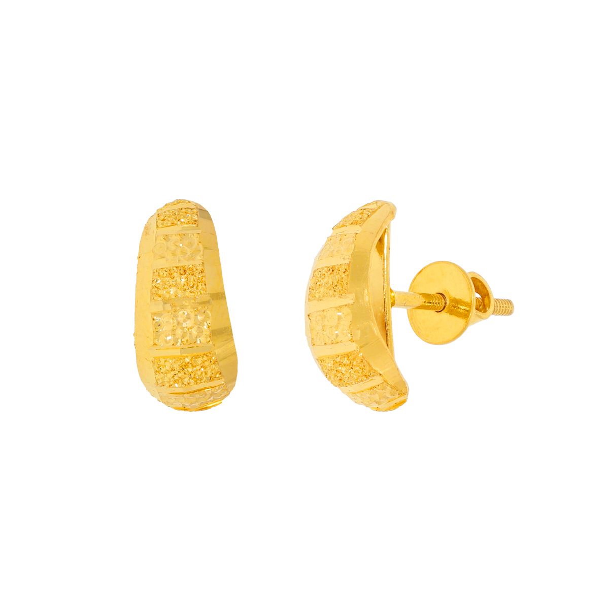 22K Gold Stud Earrings for a Sleek Touch