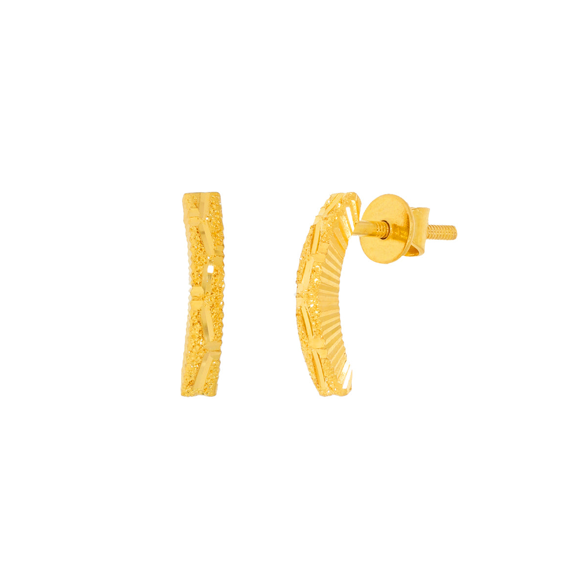 22K Gold Stud Earrings for Minimalistic Style