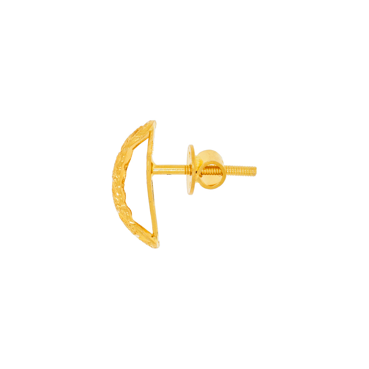 22K Sleek Gold Stud Earrings