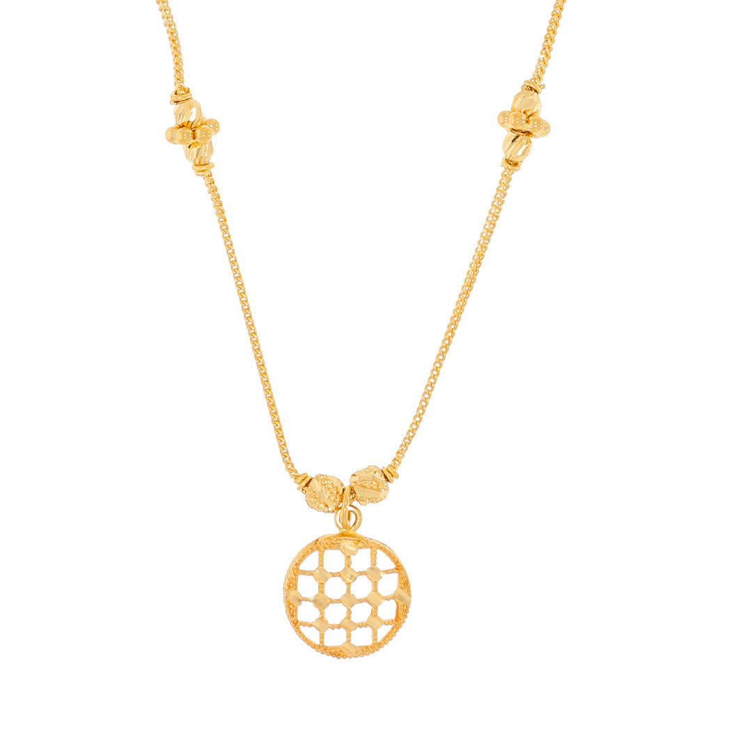 Golden Net In Orb Short Necklace
