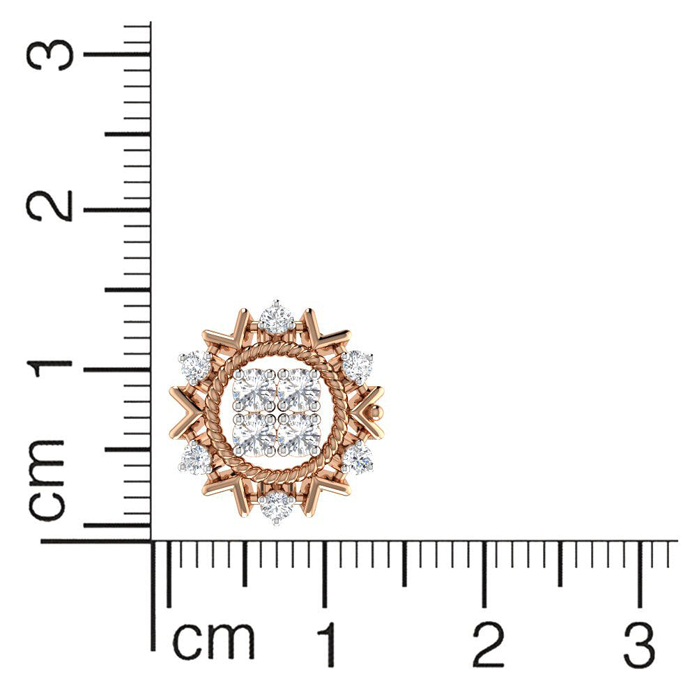 18K Effortlessly Modern Sun Motif Gold Studs