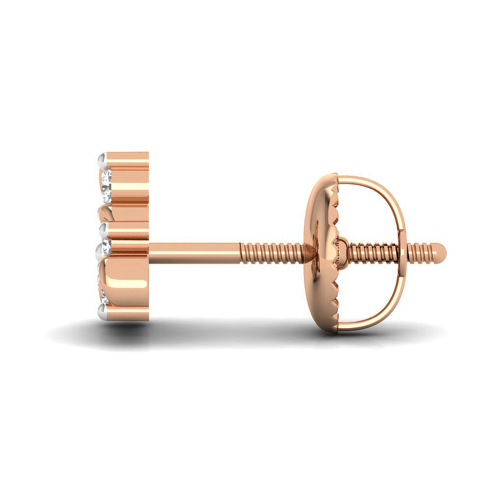 Stunning and Captivating Trigonal 18K Gold Studs