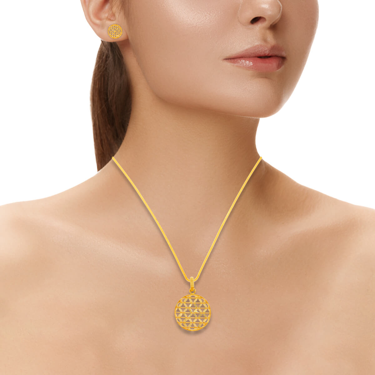 Graceful Sphere Gold Pendant