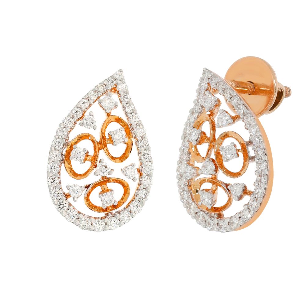Dazzling Paisley 18K Studs