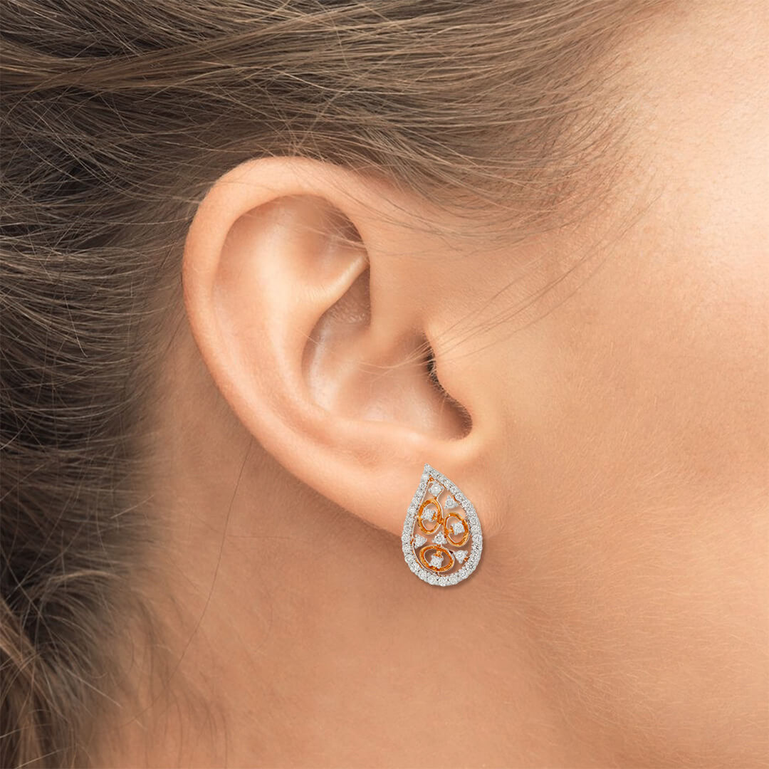 Dazzling Paisley 18K Studs