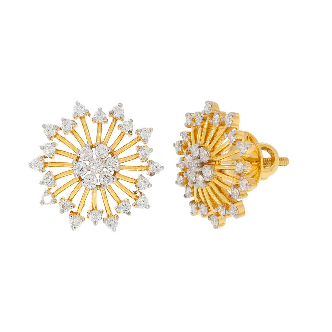 18K Gold Cherry Blossom Studs