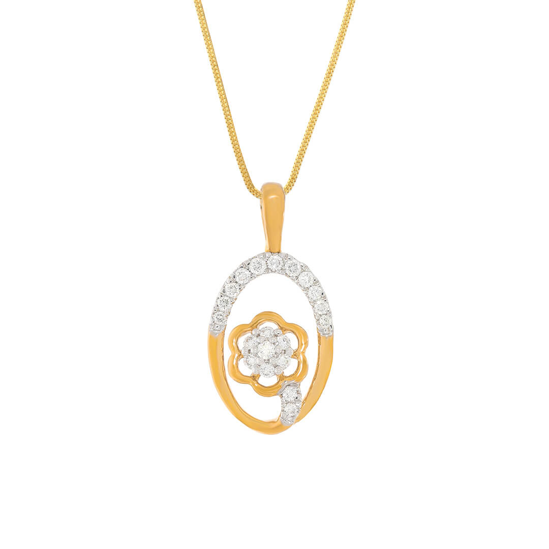 Cheerful Floral Diamond Pendant