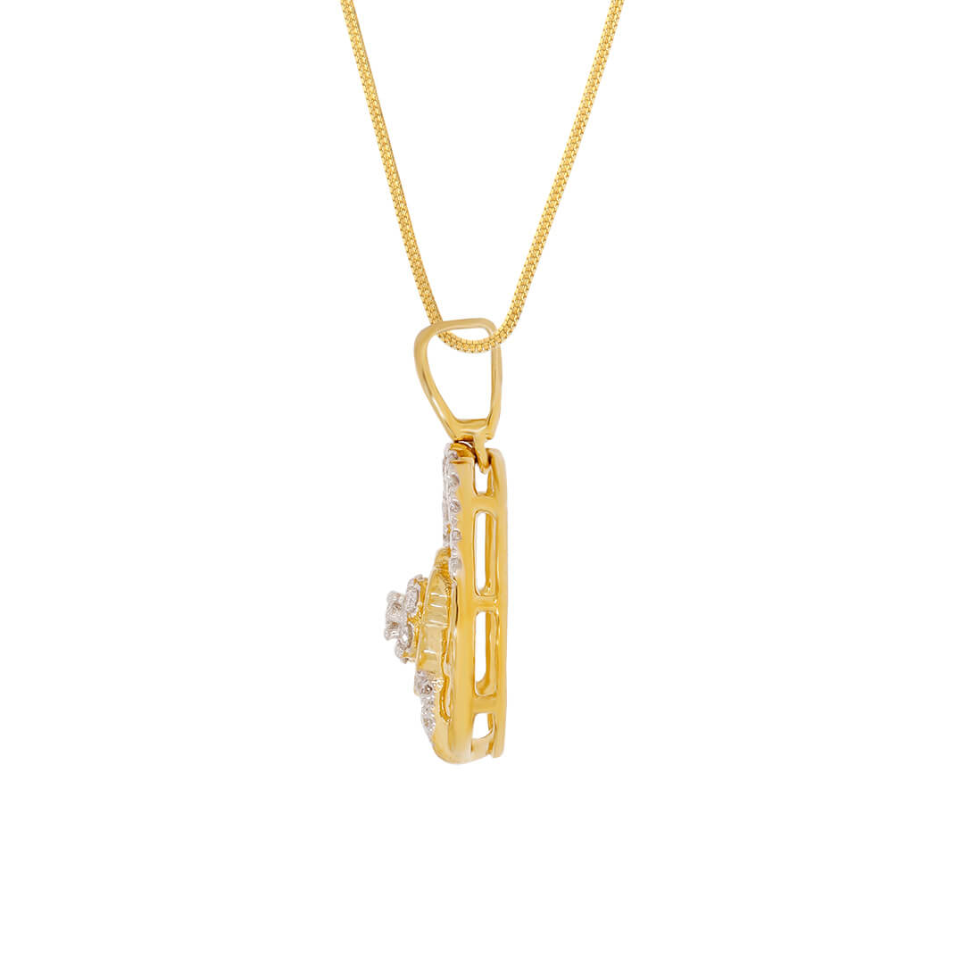 Cheerful Floral Diamond Pendant