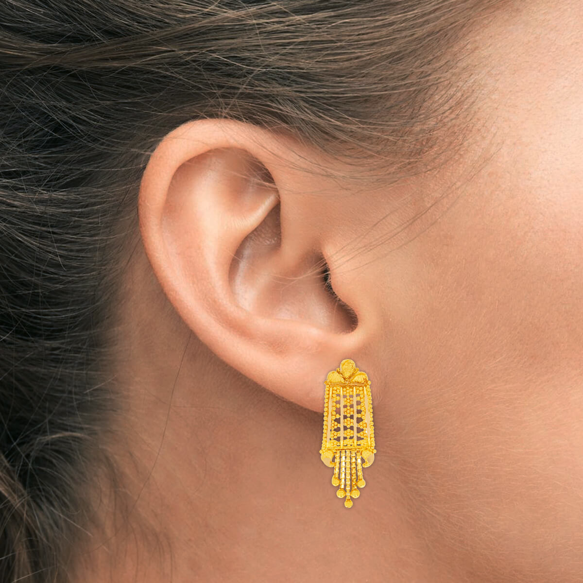 Slender 22K Gold Studs for Sleek Minimalistic Touch