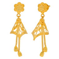 Floral Charm 22K Gold Danglers